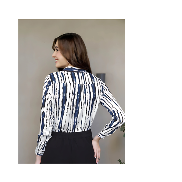 Chic Abstract Striped Casual Shirt - Image 2